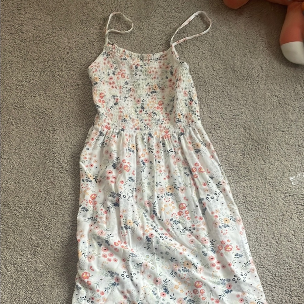 Floral Kids Dress - White and Pink